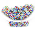 Atacado 4mm-18mm Multic Cor com Argila Branca Shamballa Rhinestone Pave Grânulos De Cristal para Fazer Jóias, IB00198